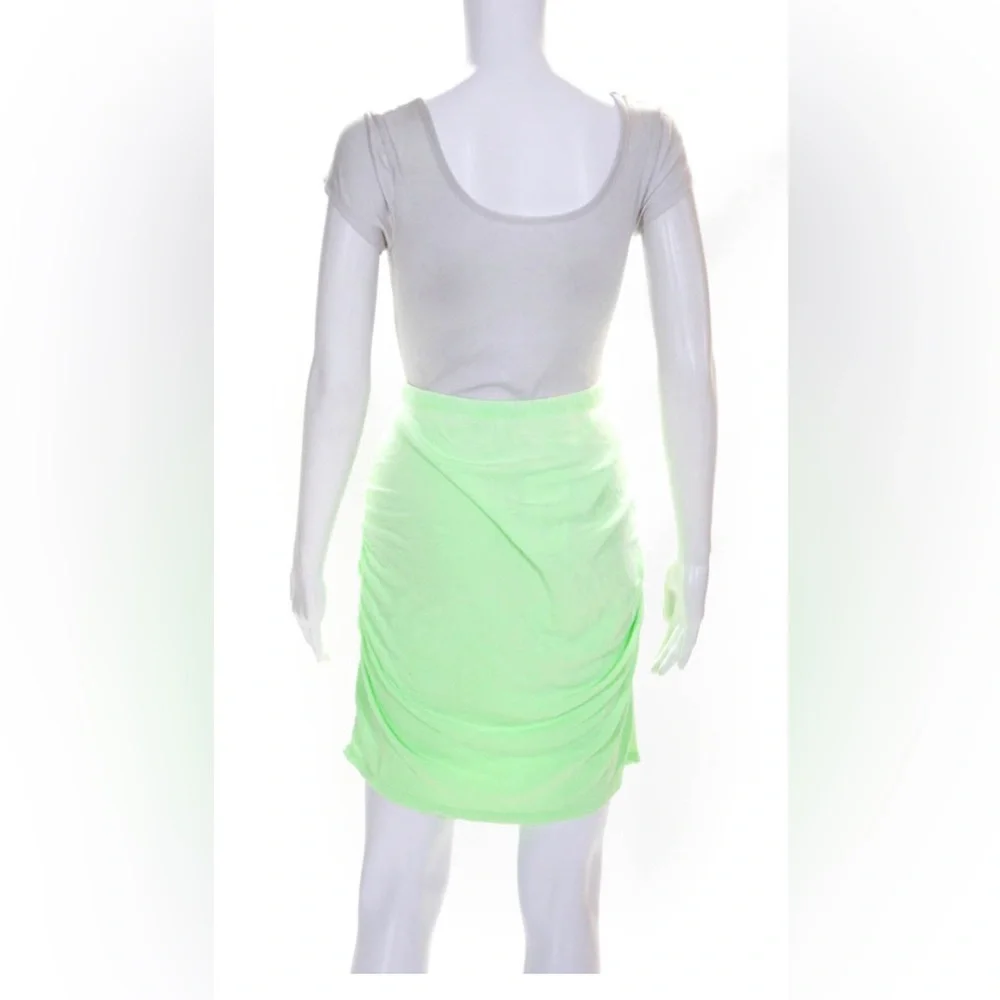 Sundry Womens Ruched Mini Green Pencil Skirt Size 1 (XS) NWT - Picture 4 of 12